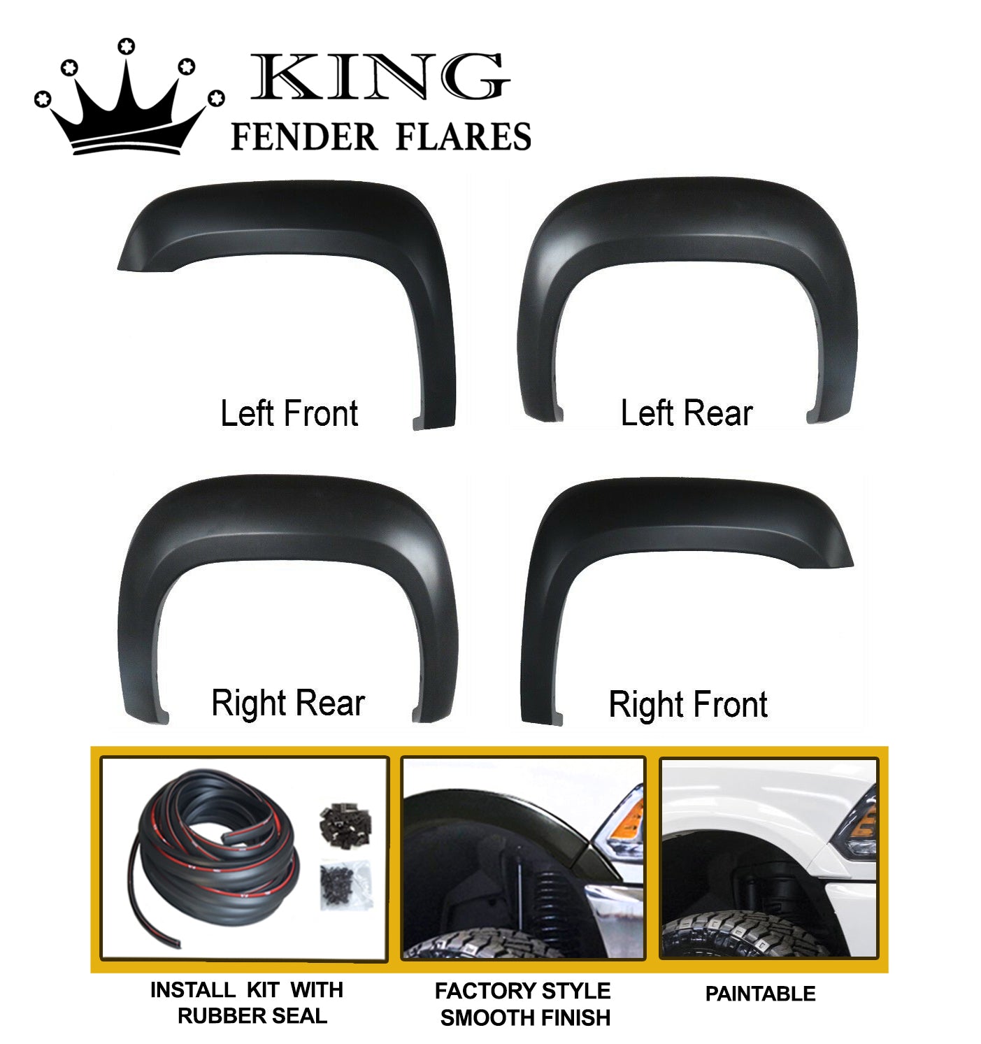 2007-2013 SIERRA 1500 / 2500 78.7" 96.7" bed length FACTORY-STYLE