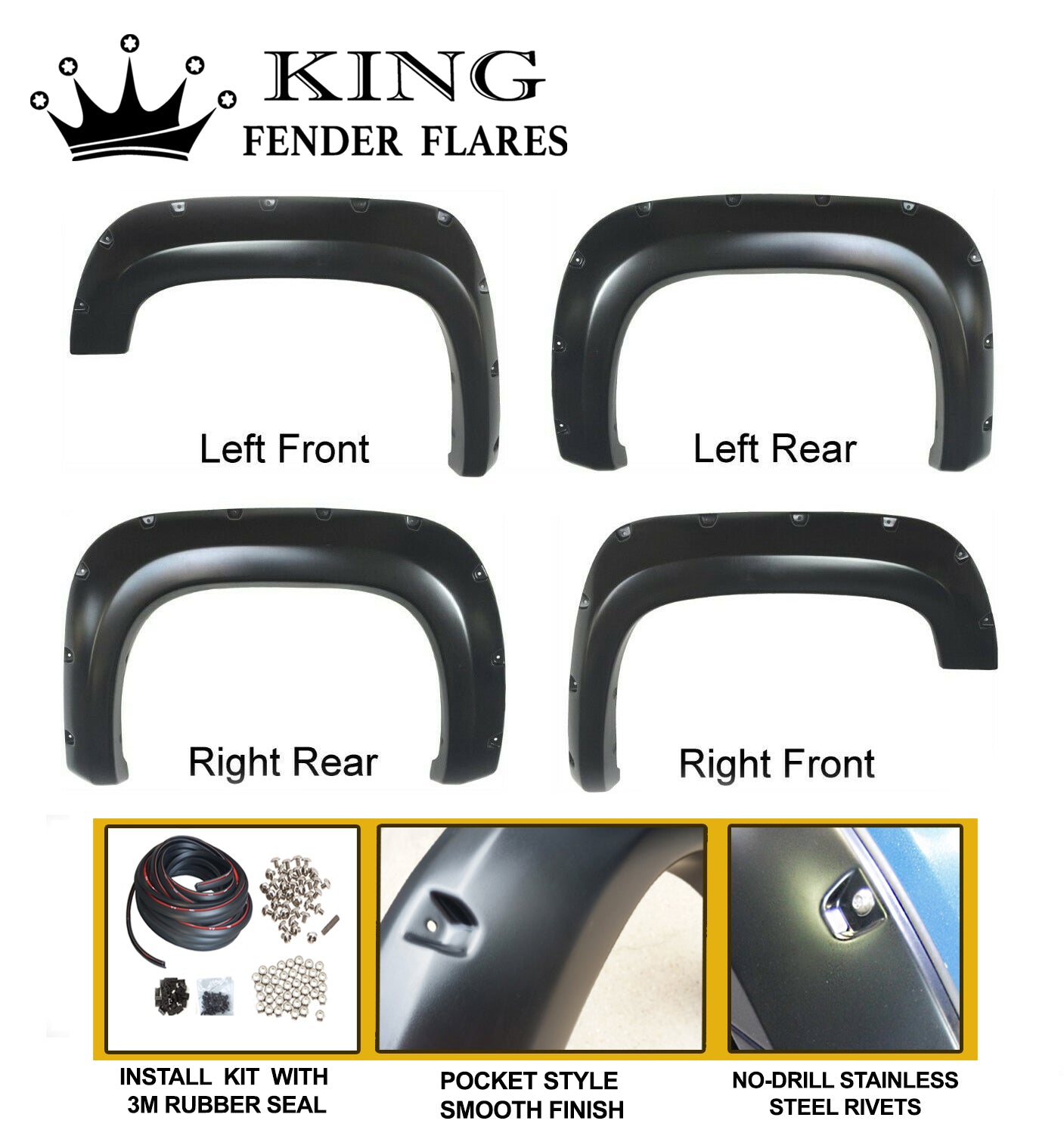 2007-2013 SIERRA 1500 69.3 bed length POCKET STYLE