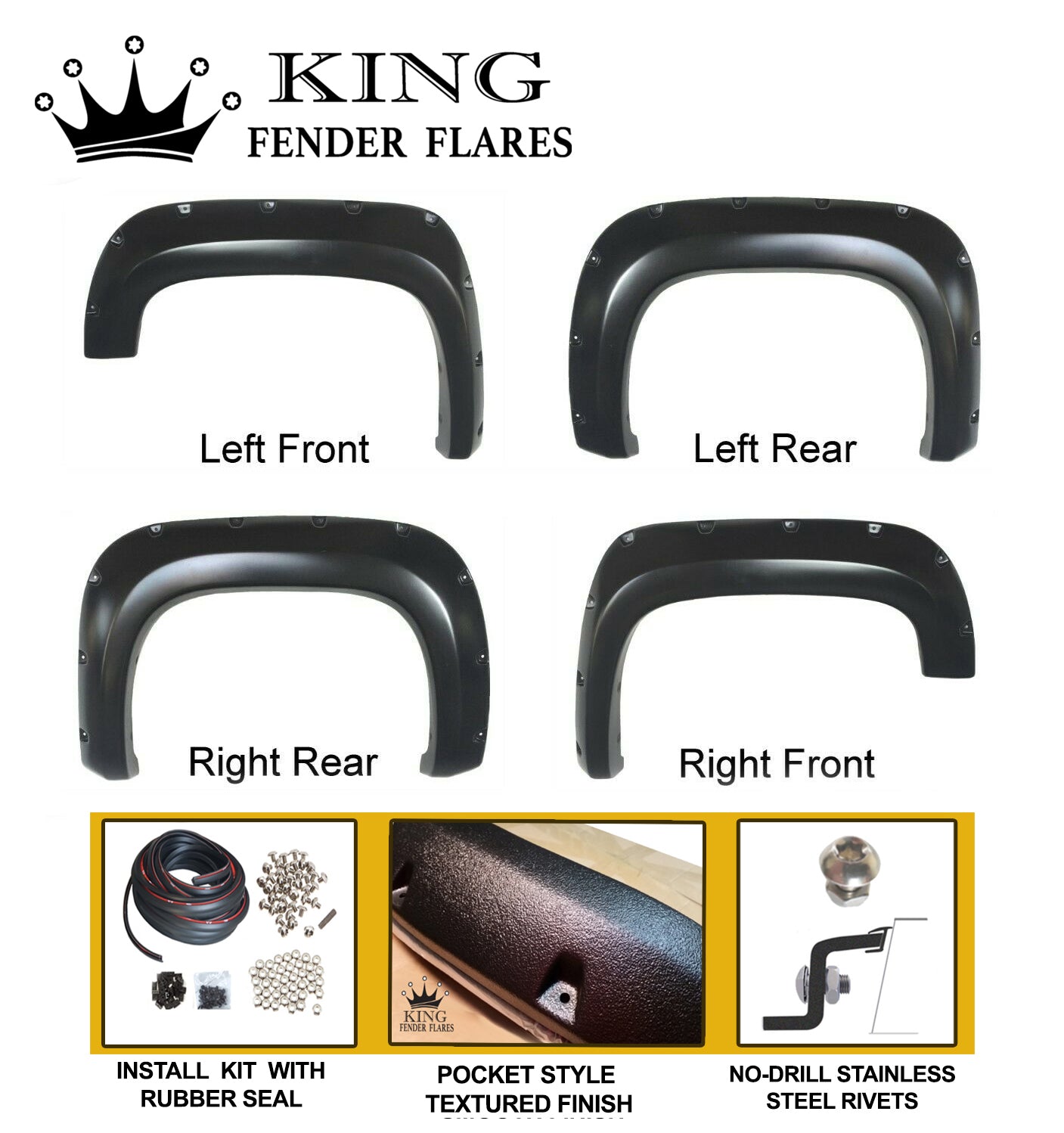 2011-2014 SIERRA 2500 78.7" 97.6" bed length POCKET STYLE