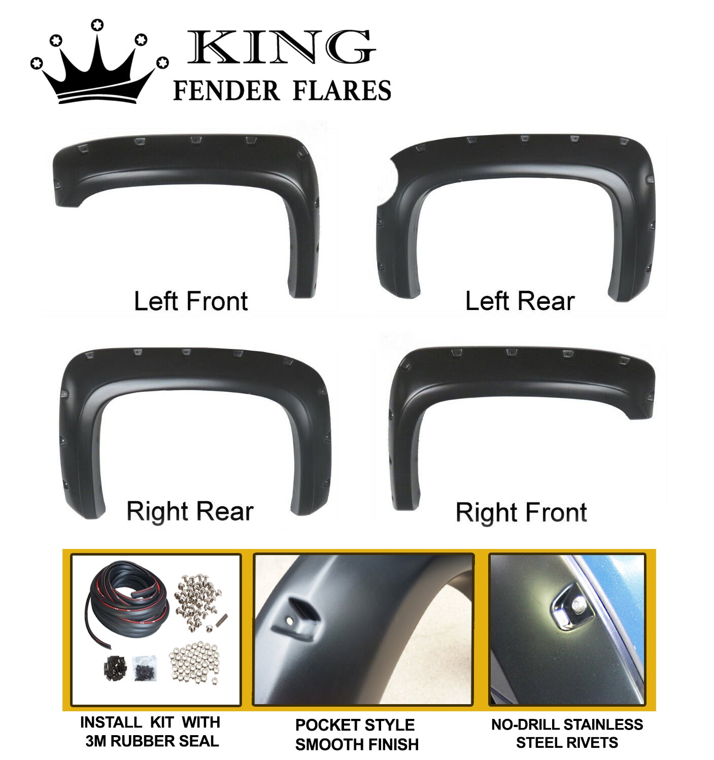 2007-2013 SILVERADO 1500 69.3 bed length POCKET STYLE