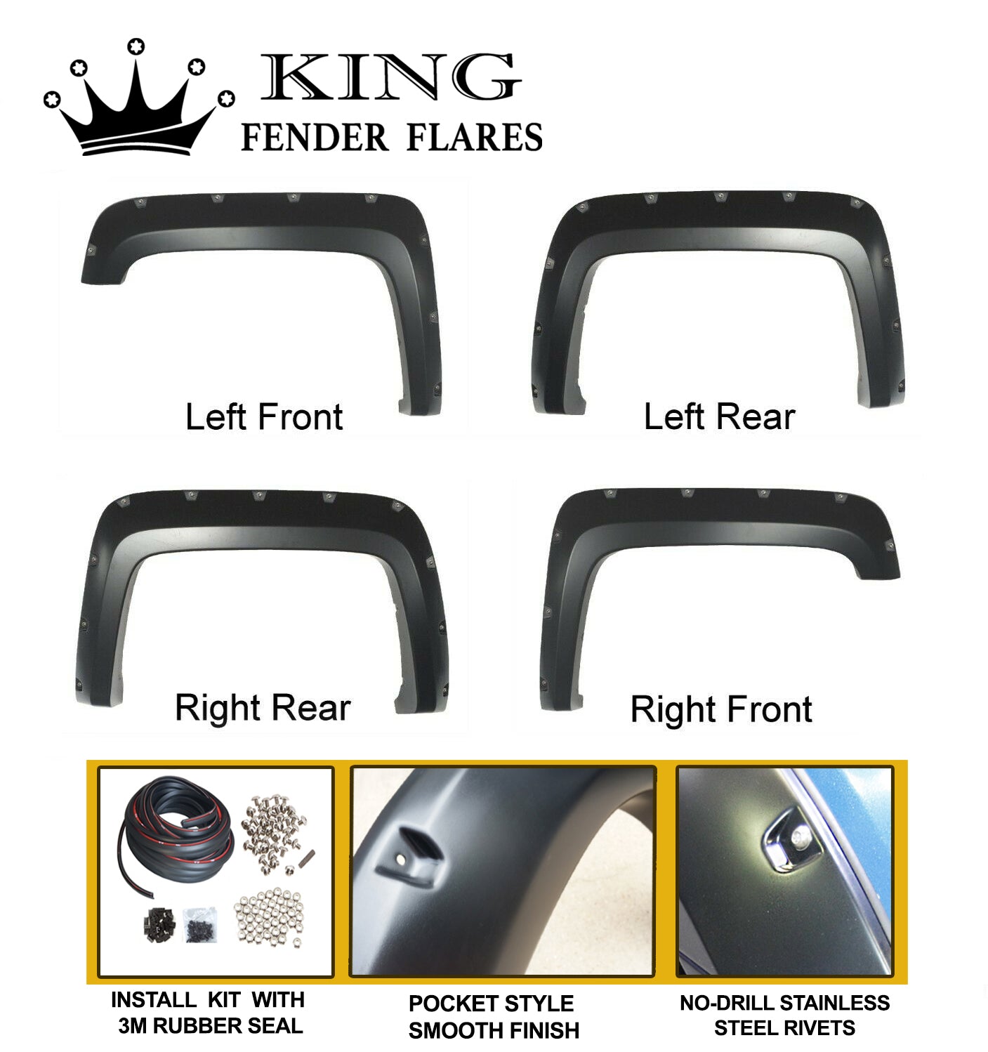 2015-2019 SIERRA 2500 78.7" 97.6" bed length POCKET STYLE