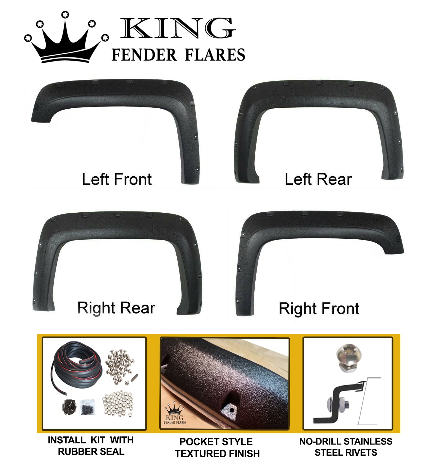 2015-2019 SIERRA 2500 78.7" 97.6" bed length POCKET STYLE