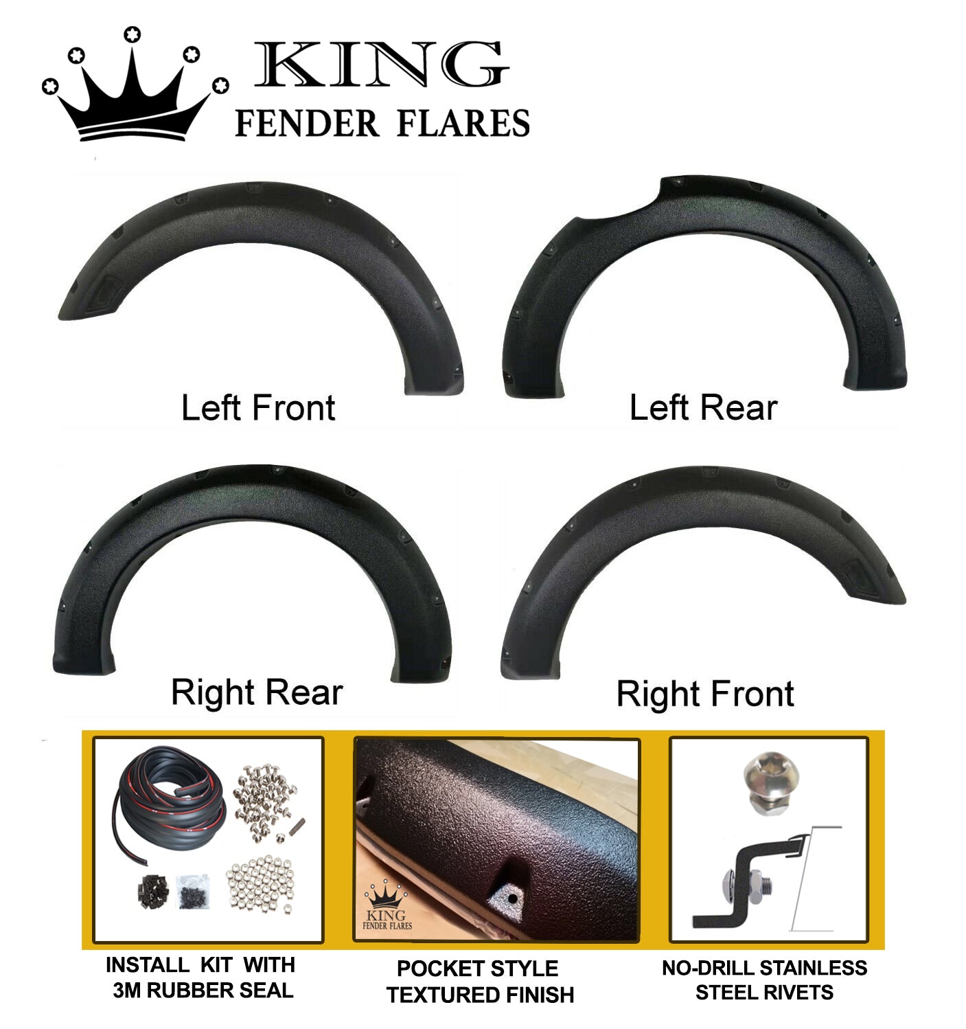 2019-2022 FORD RANGER 6.1" bed length POCKET STYLE