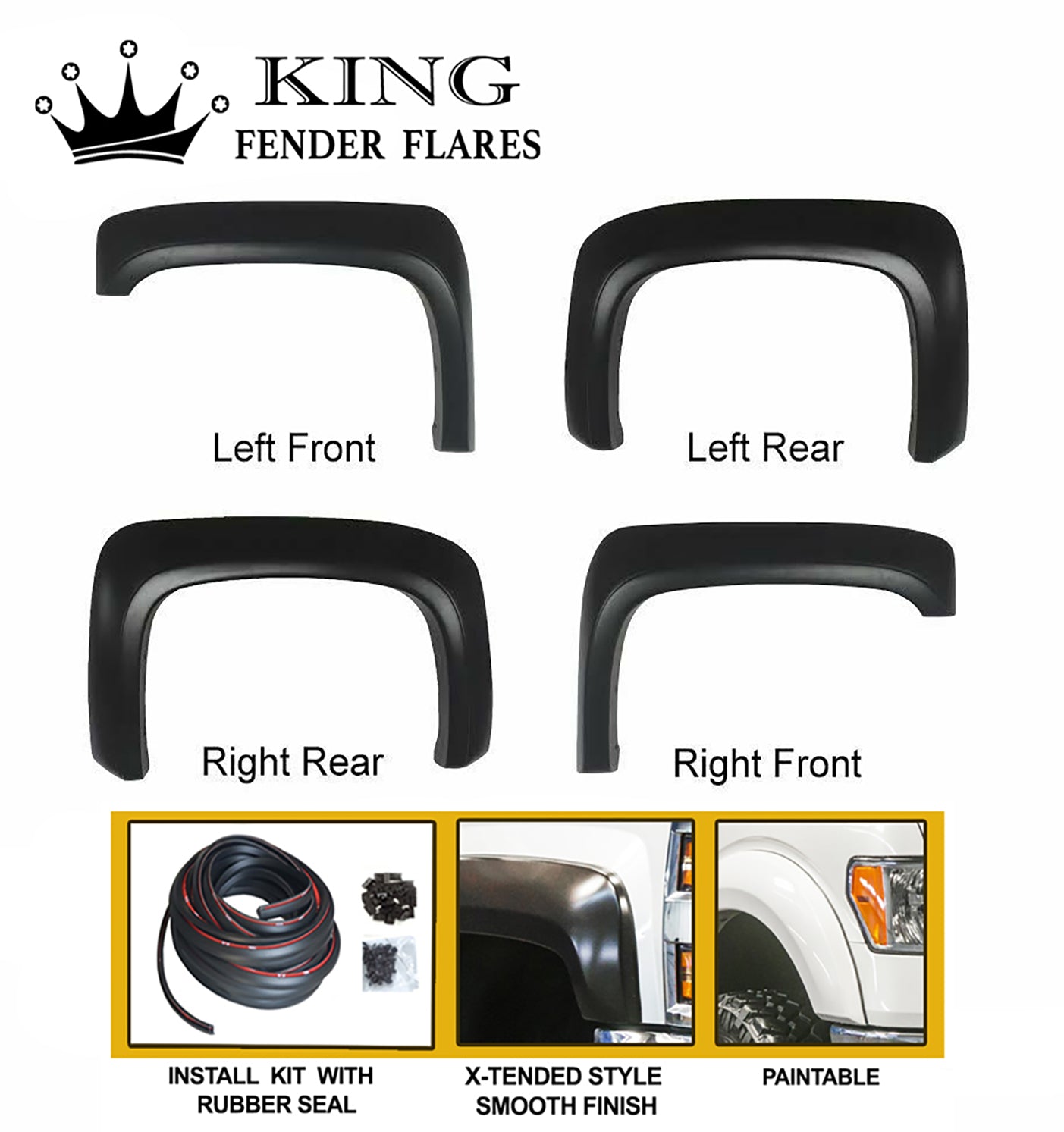 2007-2013 SILVERADO 1500 78.7" 97.6" bed length X-TENDED STYLE