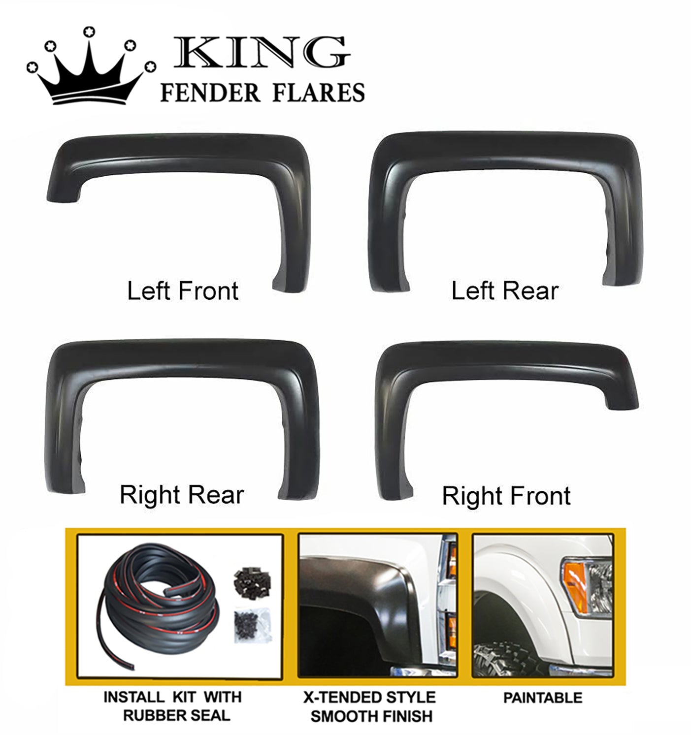 2014-2018 SILVERADO 1500 78.8" 97.6" bed length X-TENDED STYLE