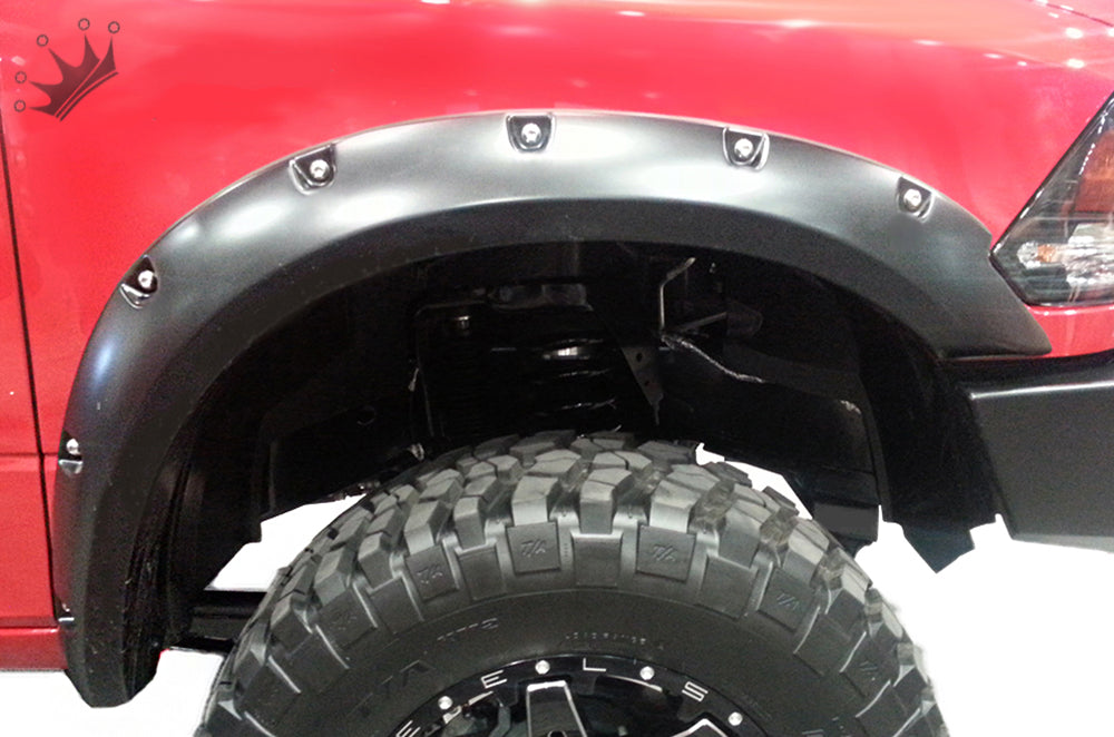 thumbnail image 2 of Newpoint Motor Pocket Rivet Fender Flares – For 2010-2018 Ram 2500 & 3500 – Black, Satin Finish – Front Set 2 of 3