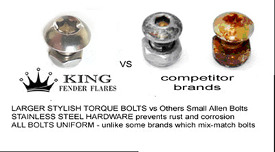 Fender Flare Stainless Steel Rivet Torque style bolts w/ lock nuts ...